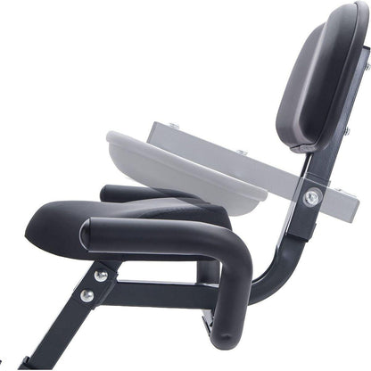 Folding Exercise Bike, Fitness Upright and Recumbent X-Bike with 16-Level Adjustable Resistance, Arm Bands and Backrest