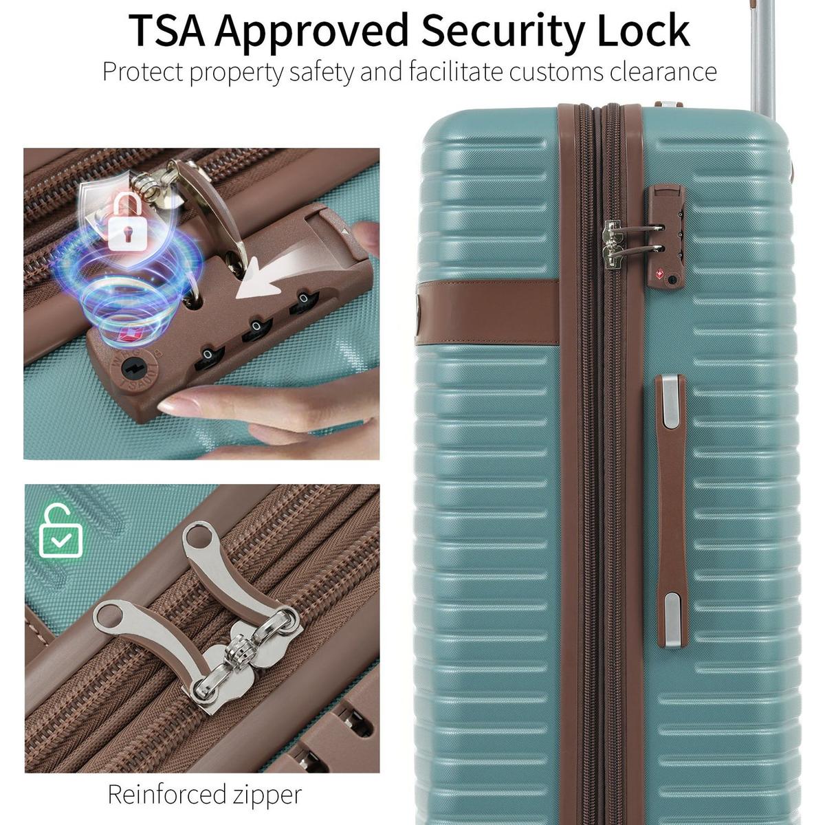 4 Piece Luggage Set Suitcase Set, ABS Hard Shell Lightweight Expandable Travel Luggage with 4 Packing Cubes, TSA Lock, Spinner Wheels for Men Women(16/20/24/28)