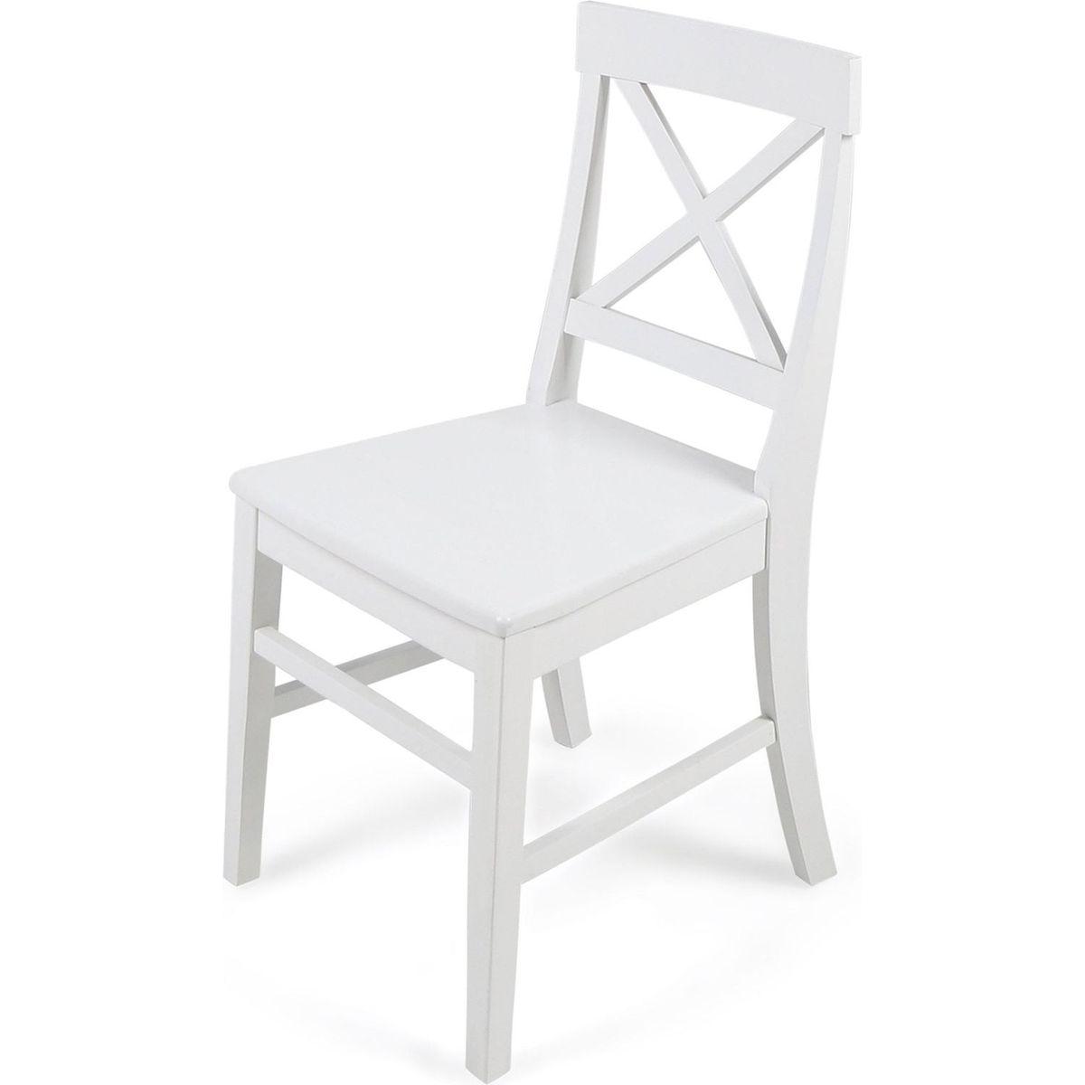 Acacia Wood Dining Chairs, White - Streamdale Furniture