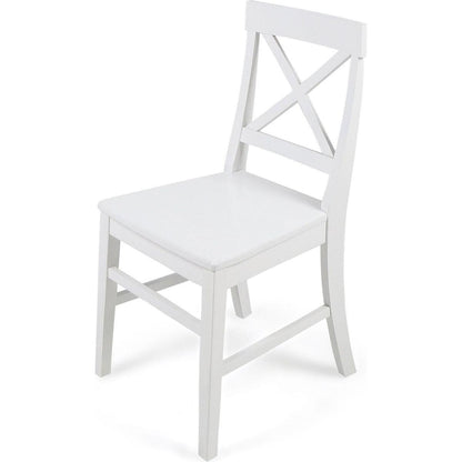 Acacia Wood Dining Chairs, White - Streamdale Furniture
