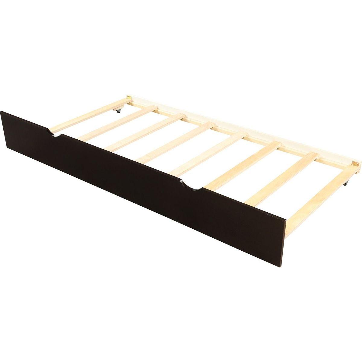 Platform Bed with Twin Size Trundle, Twin Size Frame, Espresso