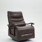 Swivel Rocker Recliner Power Glider Chair with Solid Wood Armrests - Extra Wide Reclining Sofa Chair Upholstered Faux Leather Living Room Single Sofa 350 lbs