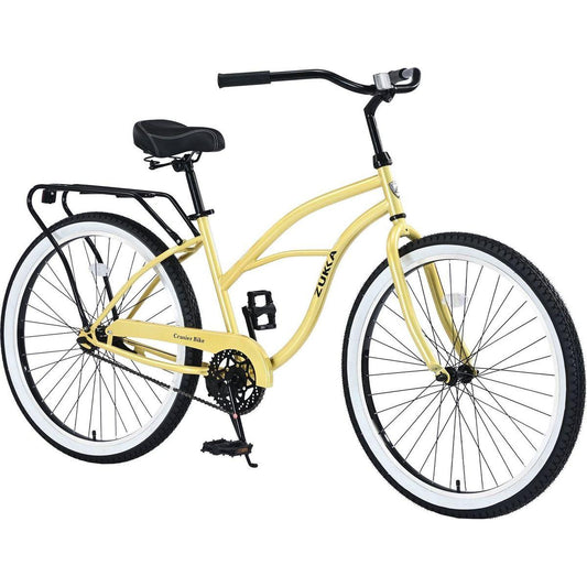Single Speed Bicycles 26"Inch,Steel Frame, Wide Wheels for Stability, Rear Coaster Brakes,Multiple Colors Women's Beach Cruiser Bike