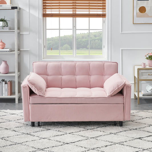 Folding sofa bed with adjustable back access to sofa recliner single bed Adult Modern chair bed, pink