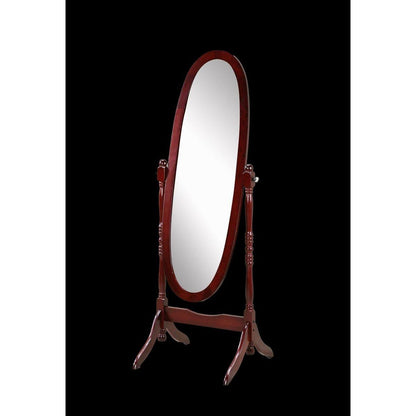 Traditional Queen Anna Style Wood Floor Cheval Mirror, Cherry Finish