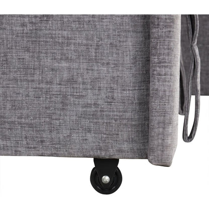 L-shaped Padded Modular Sofa with Storage Space, USB Ports, and Cup Holders on the Armrests, Suitable for Living Rooms, Offices, and Apartments.