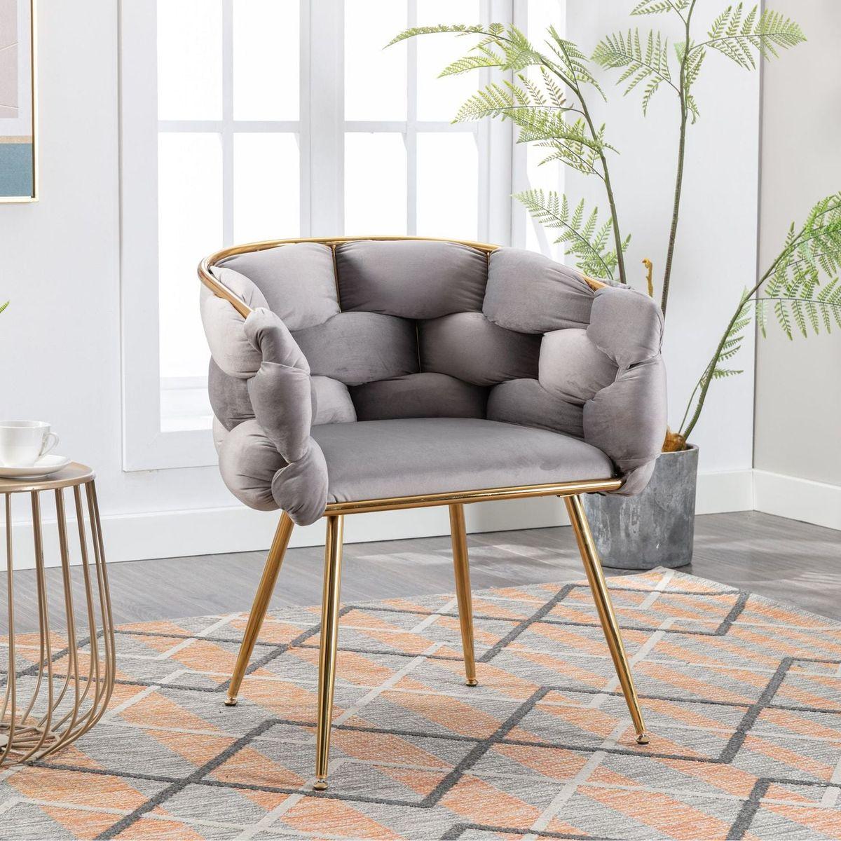 Luxury modern simple leisure velvet single sofa chair bedroom lazy