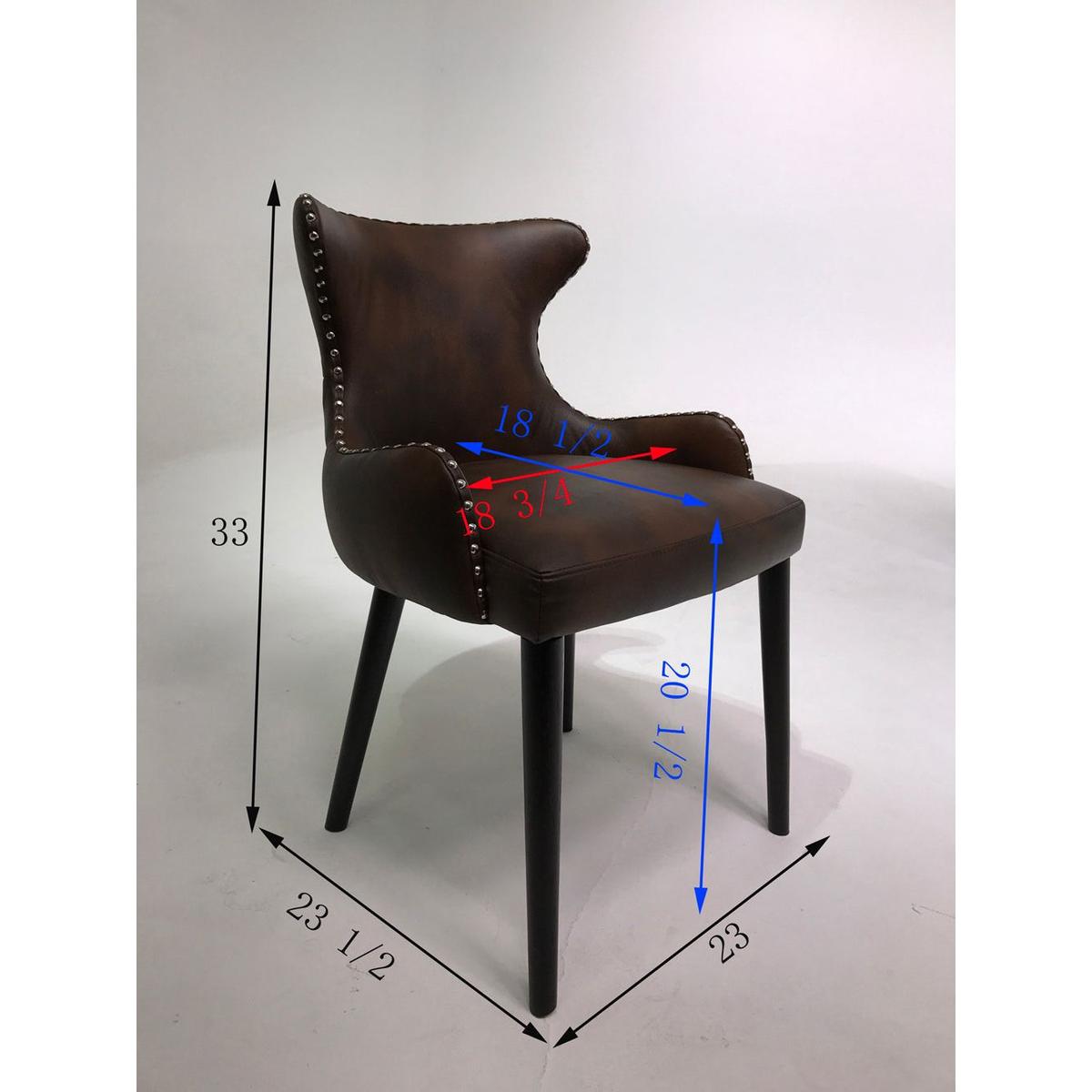 Viking Tufted Button Back barrel chair with Nailhead, Brown