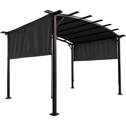 12 x 9 Ft Outdoor Pergola Patio Gazebo,Retractable Shade Canopy,Steel Frame Grape Gazebo,Sun shelter Pergola for Gardens,Terraces,Backyard