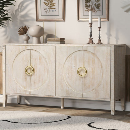 U_Style Sophisticated Fir Veneer Cabinet with Textured Finish,Suitable for Corridor, Entrance, Living Room, Study