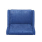 Oversized Textured Fabric Pushback Recliner, Navy Blue and Dark Brown