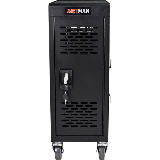 16-Compartment Removable Locking Charging Cabinet for Laptop, Chromebook-Black