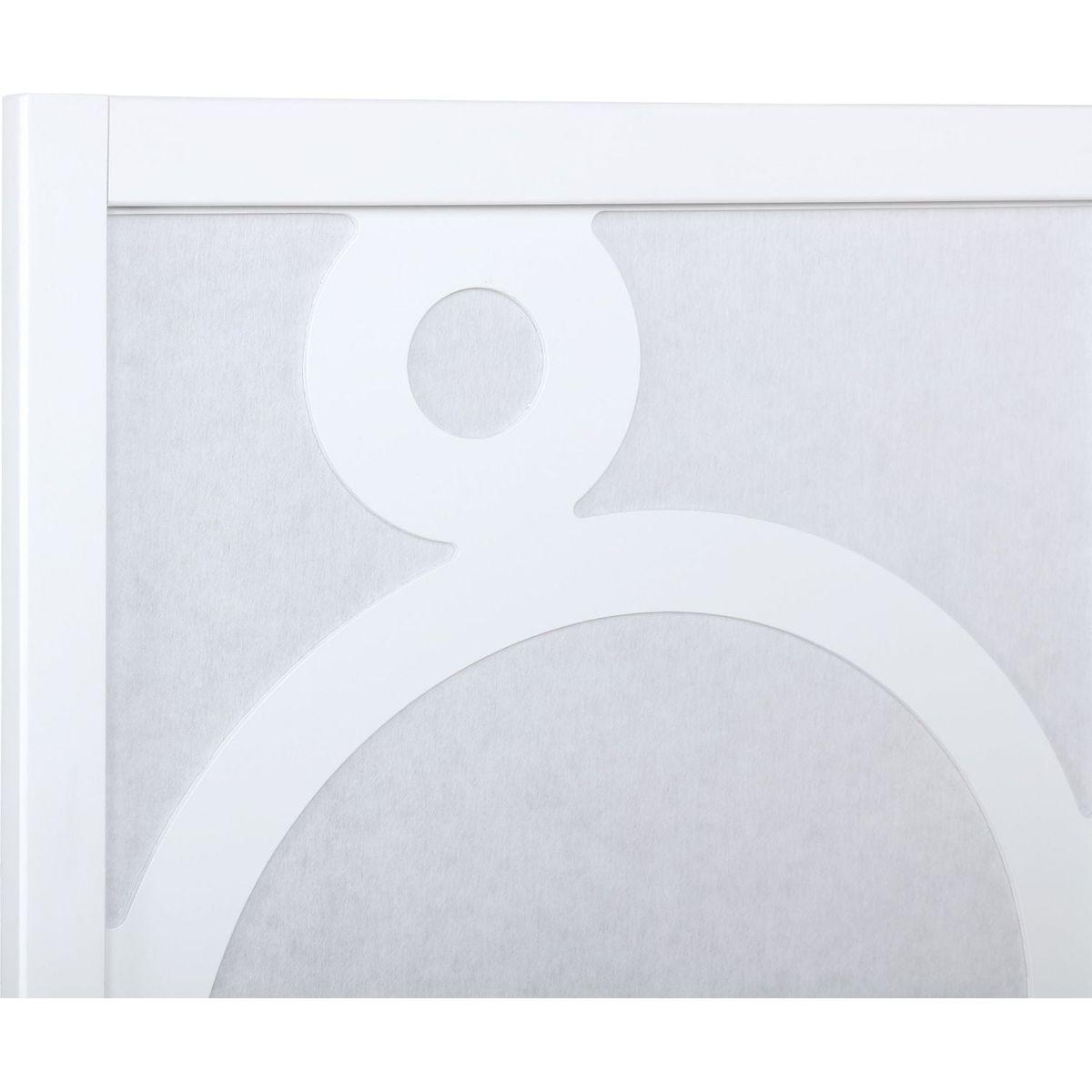Arvada 4-Panel Wood Room Divider with Circle Pattern, White