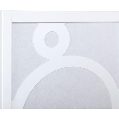 Arvada 4-Panel Wood Room Divider with Circle Pattern, White