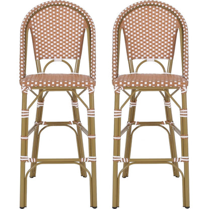 Wicker Bar Stool with Aluminum Frame (Set of 2)