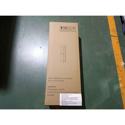 66.92" Tall Bathroom Storage Cabinet with Adjustable Shelves,1 Doors Freestanding Cabinet with Anti-Tip, Open compartments, for Home, Small Spaces, Bathroom,Kitchen, Living Room, White