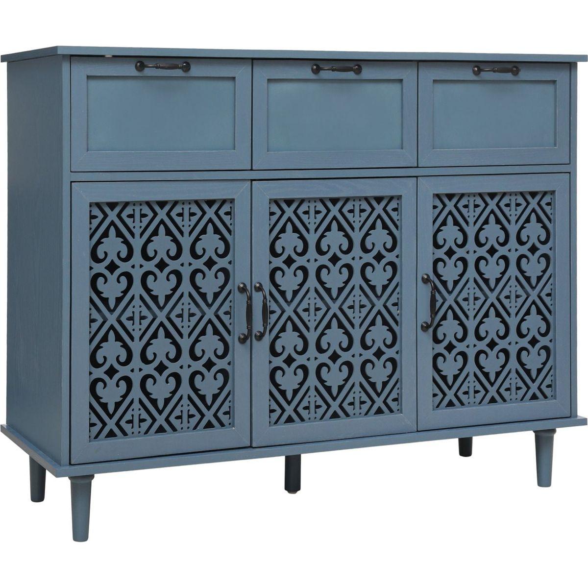 3 Door 3 Drawer Cabinet, American Furniture, Suitable for Bedroom, Living Room, Study - Streamdale Furniture