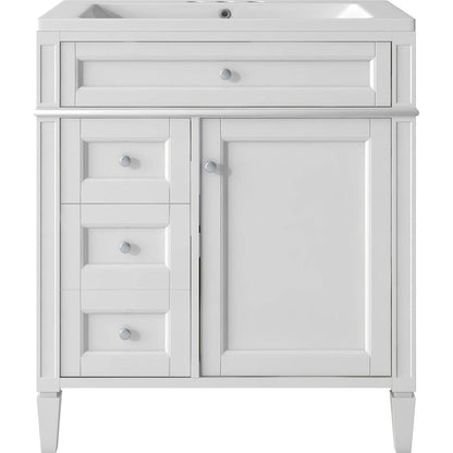 30" Bathroom Vanity with Top Sink, Modern Bathroom Storage Cabinet with 2 Drawers and a Tip-out Drawer, Single Sink Bathroom Vanity