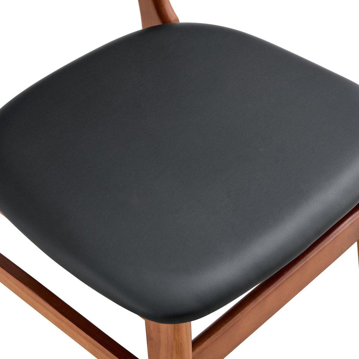 The stylish and durable solid wood dining chair, small curved back, PU cushion, and beautiful shape match perfectly with any room and everyday use