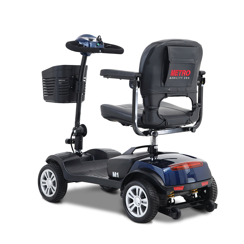 Four wheels Compact Travel Mobility Scooter with 300W Motor for Adult-300lbs, BLUE