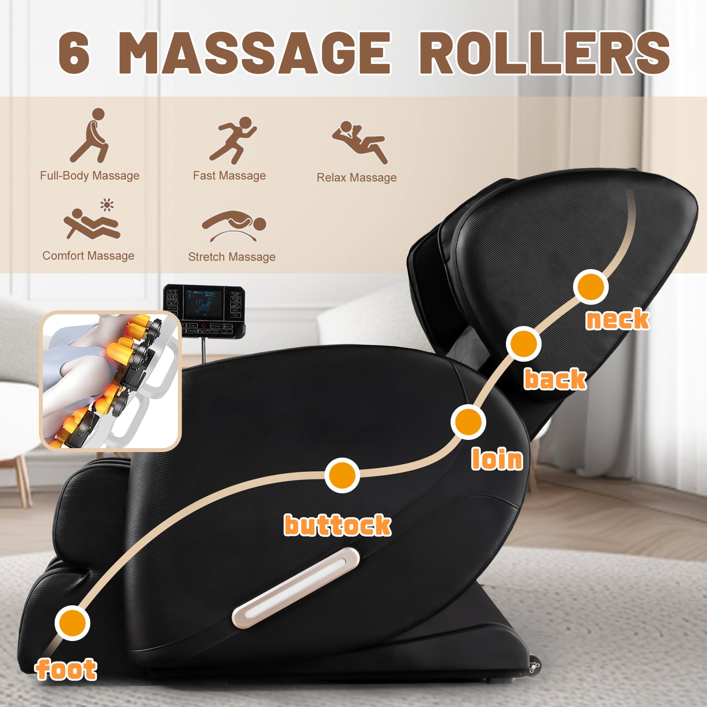 Massage Chair Recliner with Zero Gravity with Full Body Air Pressure