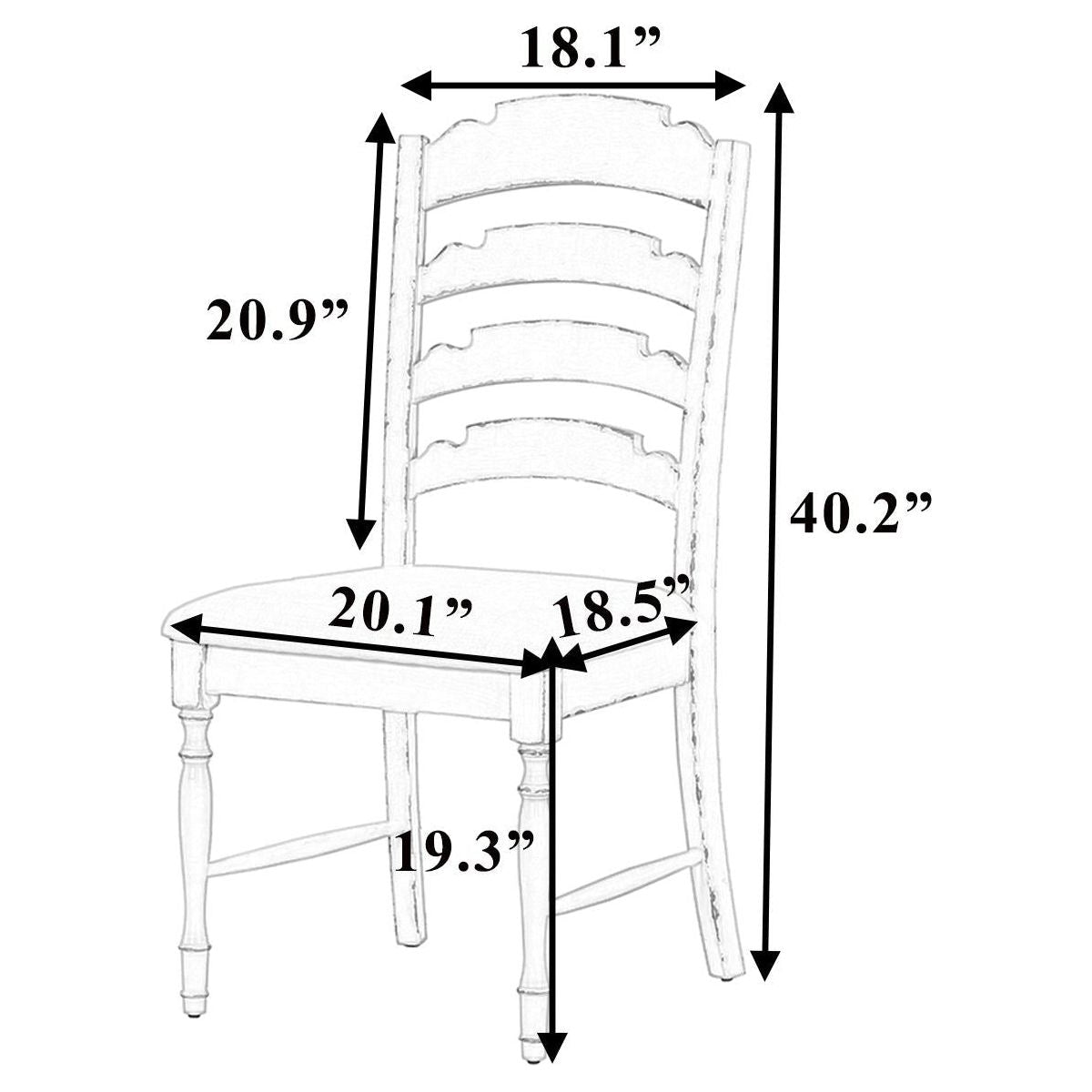Vintage Traditional 4-Piece Upholstered Dining Chairs, Serrated Dining Backs, Natural