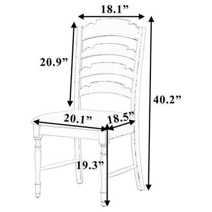 Vintage Traditional 4-Piece Upholstered Dining Chairs, Serrated Dining Backs, Natural