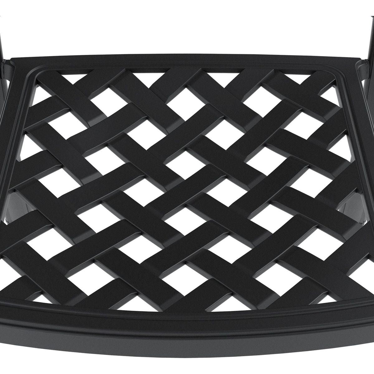 Cast Aluminum Patio Dining Chair 2PCS With Black Frame and Cushions In Random Colors