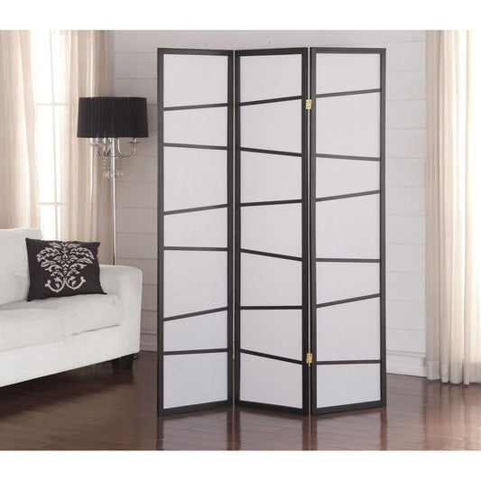 3-Panel Screen Room Divider, Black