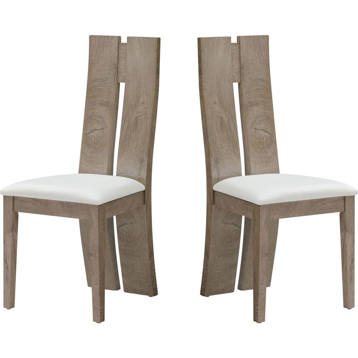 Dining Chair Set of 2 MDF, sponge .PU Leather Upholstered Cushion Seat Wooden Back Side Chairs Wood Armless Dining Chairs with High Back.