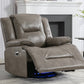 360 Swivel and Rocking Home Theater Recliner Manual Recliner Chair with a LED Light Strip for Living Room,Bedroom, Grey