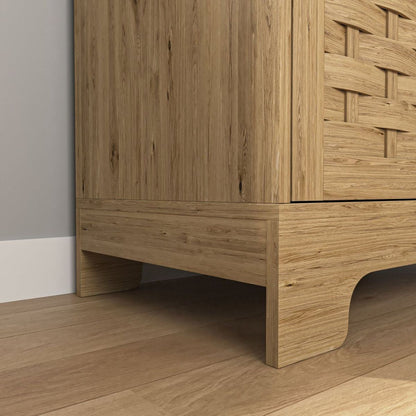 Coffee Bar Cabinet, Modern Farmhouse Buffet Sideboard with Drawer and Adjustable Shelf, Barn Door Storage Cabinet for Kitchen, Dining Room, Bathroom, Entryway