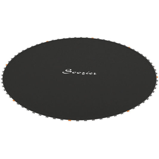 Soozier Trampoline Replacement Mat, Fits 14' Trampoline with 80 V-Hooks & 5.5" Springs, Trampoline Mat with 8 Rows of Stitching & Spring Pull Tool (Spring & Frame not Included), Black