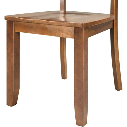 3-Piece Wood Drop Leaf Breakfast Nook Dining Table Set with 2 X-back Chairs for Small Places, Brown