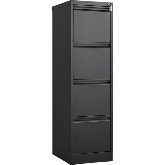 4 Drawer Vertical File Cabinet with Lock,Filing Cabinet, Metal Filing Cabinet for Home Office Organizer Storage Cabinet Letter Size/A4/Legal File - Streamdale Furniture
