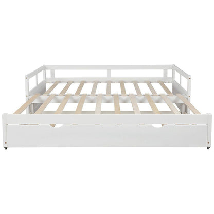 Extending Daybed with Trundle, Wooden Daybed with Trundle, White