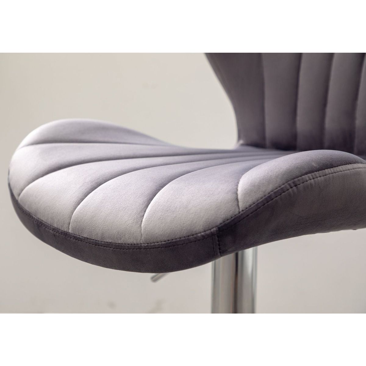 Ellston Upholstered Adjustable Swivel Barstools in Gray, Set of 2