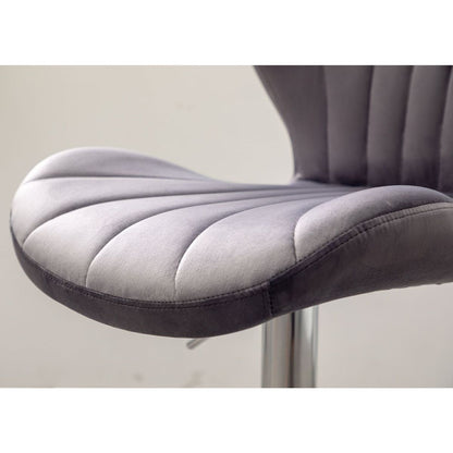 Ellston Upholstered Adjustable Swivel Barstools in Gray, Set of 2