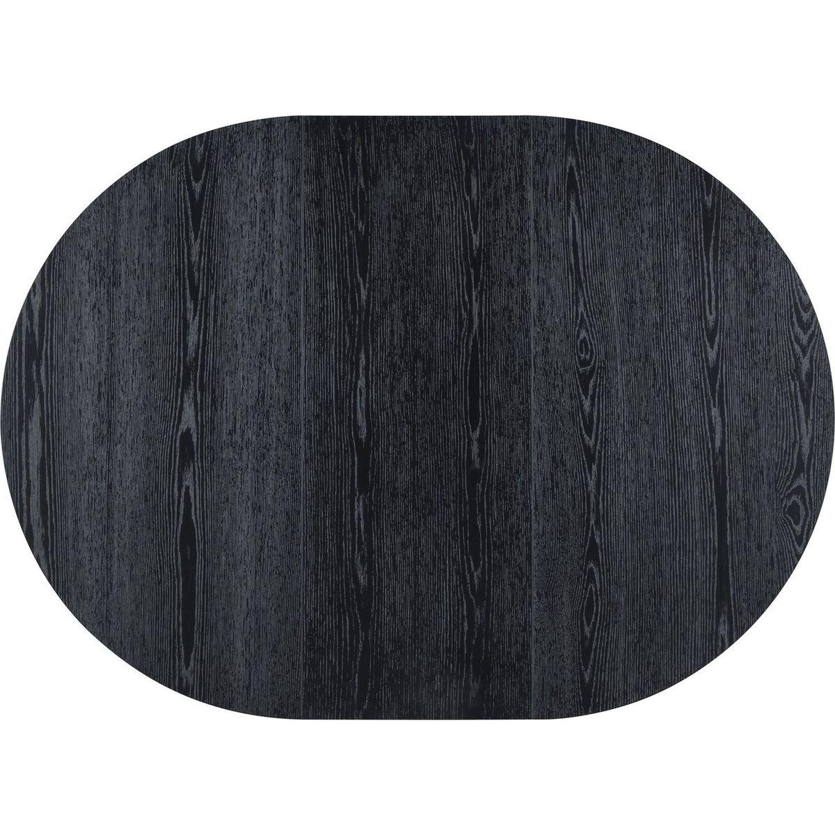 Retro 5-piece Dining Set Extendable Round Table and 4 Chairs for Kitchen Dining Room (BLACK OAK)