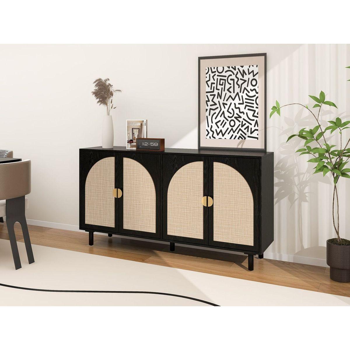 4 Door Cabinet, Suitable for Bedroom, Living Room, Study