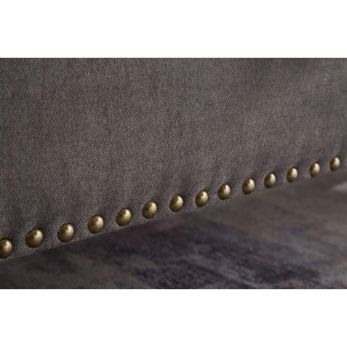 59" Bed Bench with Storage Grey Fabric