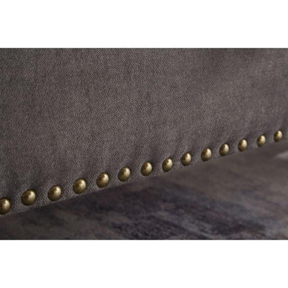 59" Bed Bench with Storage Grey Fabric