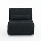 Soft Pellet Velvet Recliner - Comfortable Lounge Chair with Waist Pack Padding, Modern Design, Ideal for Living Room, Bedroom or Office - Black