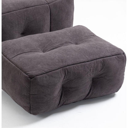 Fluffy bean bag chair, comfortable bean bag for adults and children, super soft lazy sofa chair with memory foam and ottoman, indoor modern focus bean bag chair for living room, bedroom, apartment