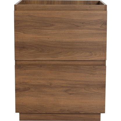 24" Bathroom Vanities with Single Sink Combo, Modern Undermount Bathroom Sink Cabinet with Double drawer, Freestanding Bathroom Sink Cabinet,Engineering wood,Brown