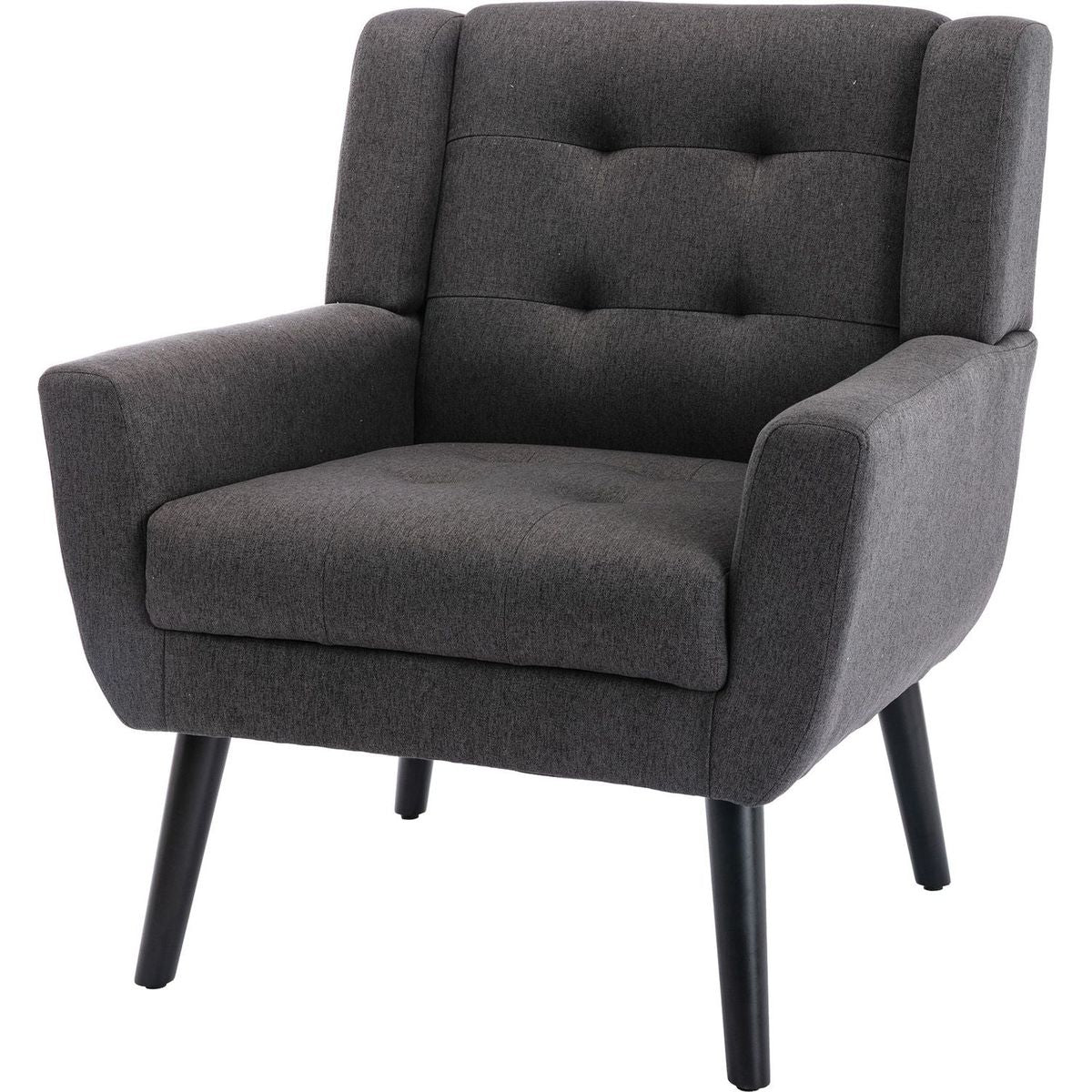 Modern Soft Linen Material Ergonomics Accent Chair Living Room Chair Bedroom Chair Home Chair With Black Legs For Indoor Home