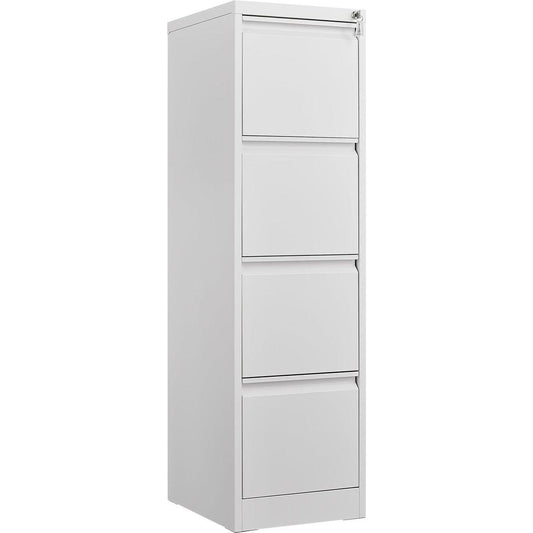 4 Drawer File Cabinet with Lock Metal Vertical File Storage Cabinet Office Home Steel Vertical File Cabinet for A4 Legal/Letter Size Narrow File Cabinet Locked,Assembly Required - Streamdale Furniture