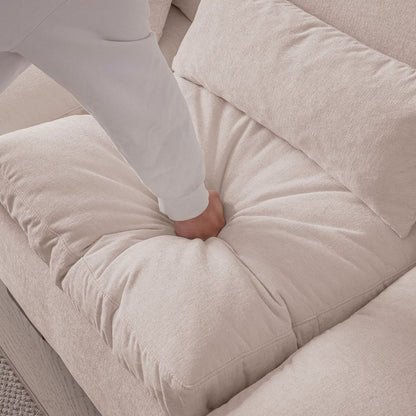 114.5"Modern Modular L Shaped Chenille Sofa Couch Reversible Ottoman With Storage Removable and Washable Cushions Sofa With USB Ports & Cup Holder For Living Room