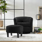 Swivel Accent Chair 360 Comfy Recliner Corduroy Arm Chair Single Sofa with Ottoman for Living Room Bedroom,Black