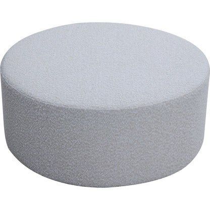 Round Coffee Table, Boucle Upholstered End Table, Functions as Side Table, Ottoman, and Seat for Living Room, Bedroom, Entryway, Office